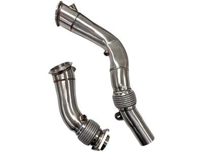 MAD BMW S55 3.5" Fat Boy Downpipes M2C M3 M4 W/ Flex Section